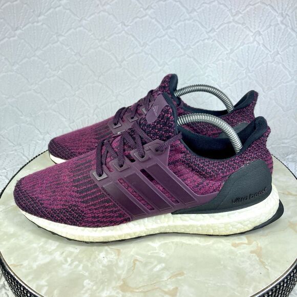 Adidas Sneakers Women 9 Burgundy Black Ultraboost 3.0 Running Athletic Gym Shoes - Picture 6 of 12